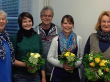 Der neue Vorstand: (v.l.n.r.) Ilona Kellner, Friederice Pirschel, Michael Köver, Sandra Peters, Dr. Sabine Eyting