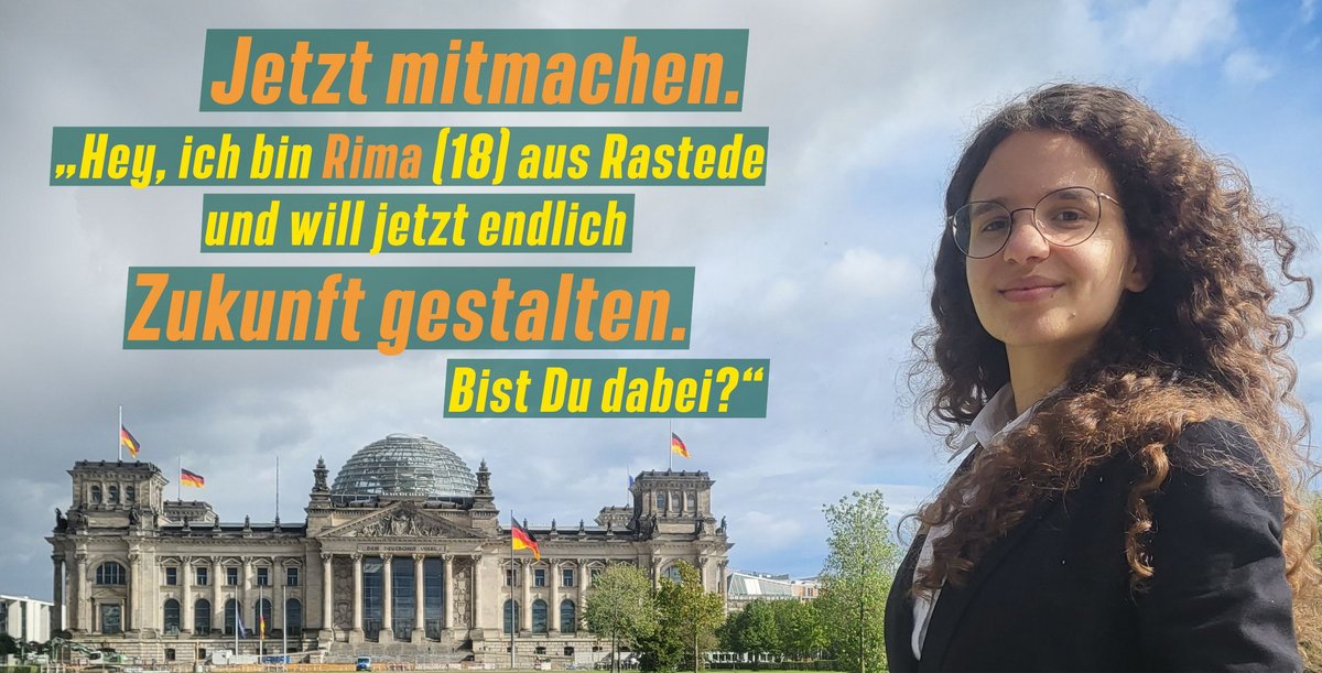 Jetzt mitmachen. "Hey, Ich bin Rima (18) aus Rastede und will jetzt endlich Zukunft gestalten. Bist du dabei?"